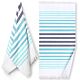 Nostalgic A1393 Aqua Flat Woven Terry with Fringe Towel 36x70