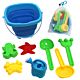 Sand Toy Collapsible Bucket Set 8pcs